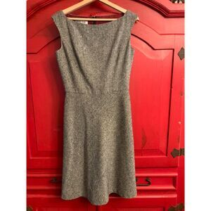 Kay Unger New York Sz 6 Grey Tweed Dress Office Dressy Fully Lined Well Made EUC